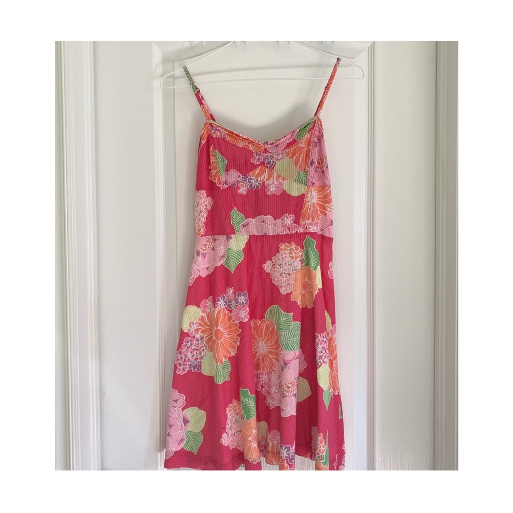 Pink summer floral dress